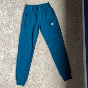 Teal Colored reverse weave champion joggers